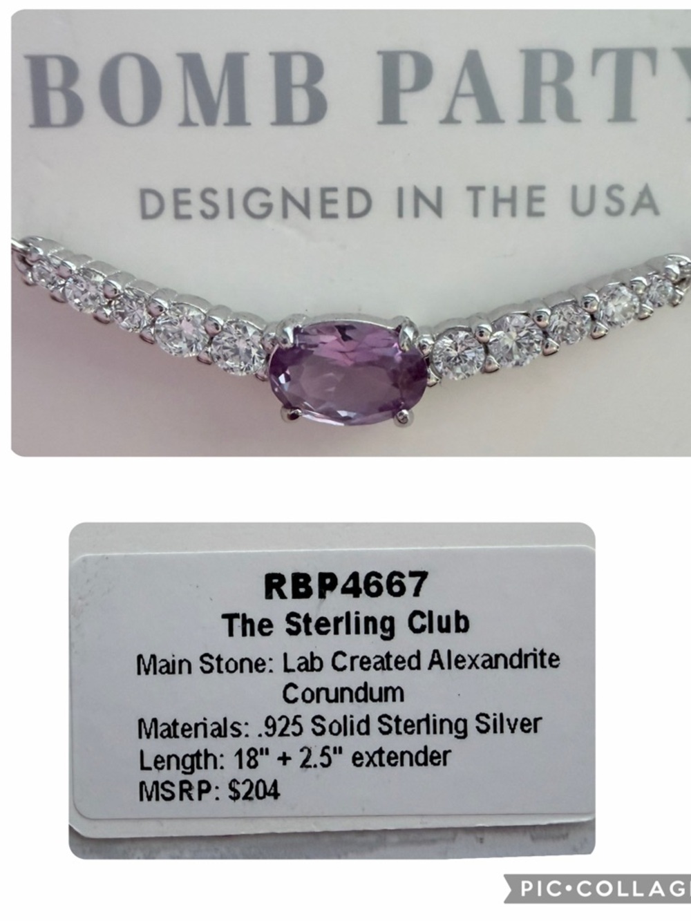 The Sterling Club Purple Alexandrite Tennis Necklace in Silver